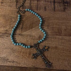 Heidi Daus Swarovski crystal cross necklace